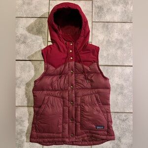 Patagonia Burgundy Hooded Puffer Vest